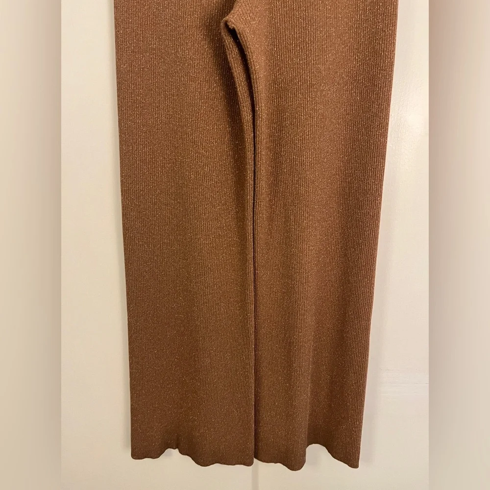 A.L.C. Quentin Knit Wide-Leg Pants in Metallic/Brown, Size XS - Picture 11 of 13